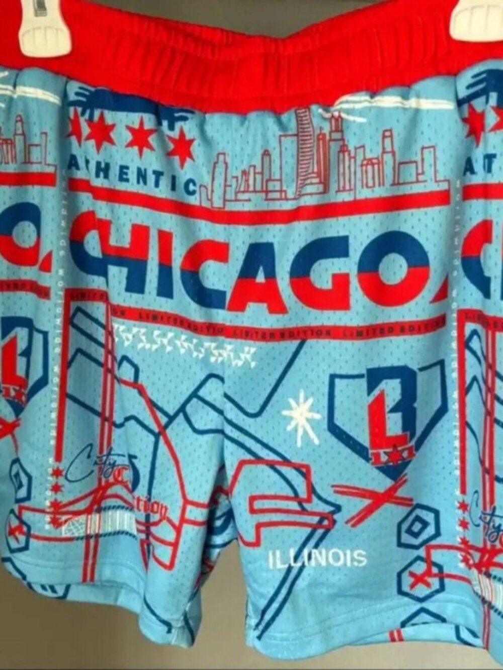 Baseball Lifestyle 101 Chicago, IL themed shorts- Men's Medium